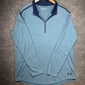 Under Armour UA Siro Elite 1/2 Zip Pullover Mens 2XL Blue Heathered Performance